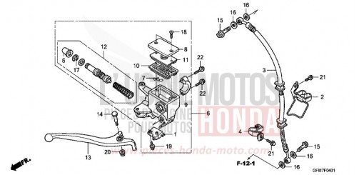 FRONT BRAKE MASTERCYLINDER (NHX110WHA) NHX110WHA de 2010